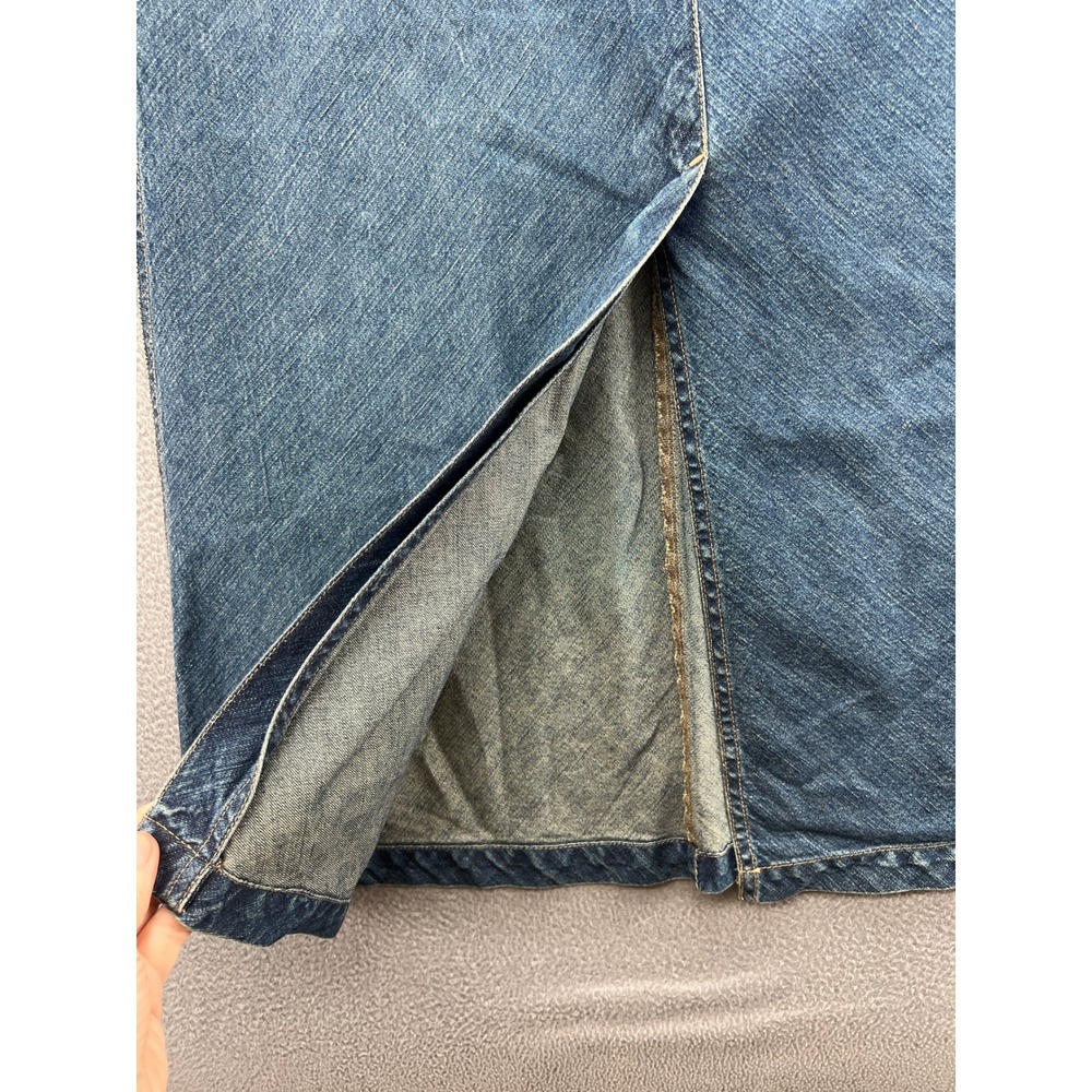 Old Navy Maxi Skirt Sz 12 Blue Jeans Denim Medium Wash Cotton Long A-Line Slit - Picture 6 of 10
